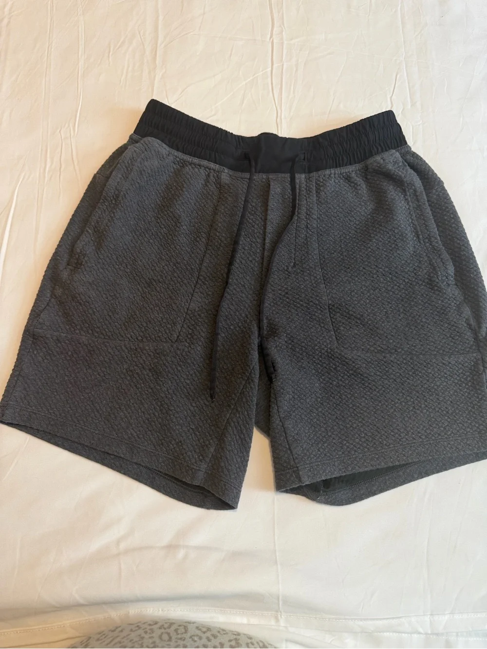 lululemon athletica Men's Charcoal Gray Knit Drawstring Shorts